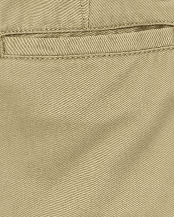 Shorts chinos elásticos de uniforme para niños, paquete de 3
