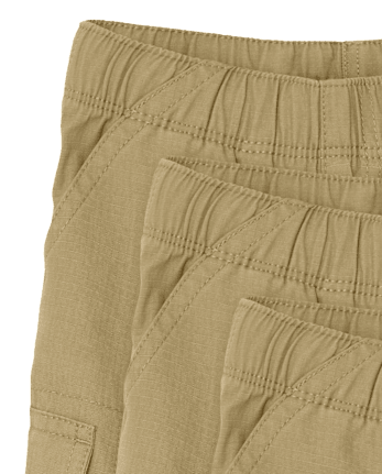 Baby And Toddler Boys Ripstop Pull On Cargo Shorts 3-Pack