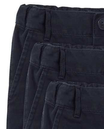 Pantalones cortos chinos de uniforme para bebés y niños pequeños, paquete de 3
