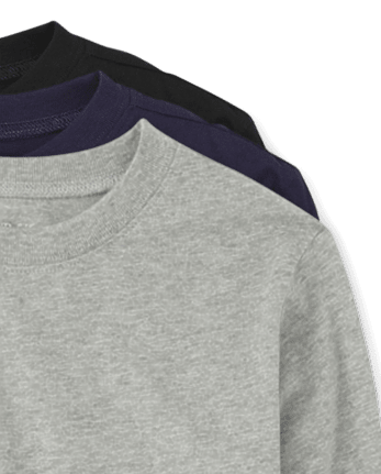 Camiseta básica con capas de uniforme para niños, paquete de 3