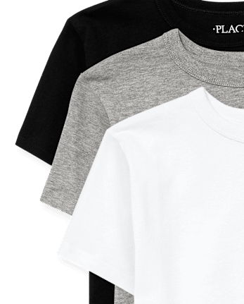 Camiseta básica con capas de uniforme para niños, paquete de 3