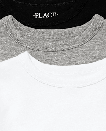 Camiseta básica con capas de uniforme para niños, paquete de 3