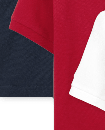 Lot de 3 polos uniformes en piqué pour bébés et tout-petits garçons
