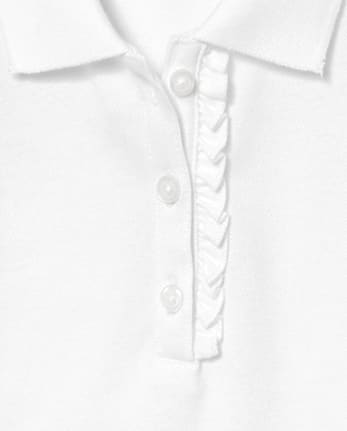 Girls Uniform Ruffle Soft Stretch Pique Polo 6-Pack