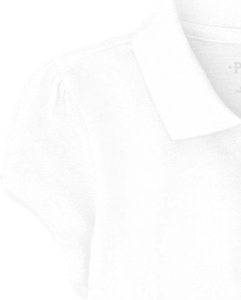 Girls Uniform Ruffle Soft Stretch Pique Polo 2-Pack - Plus