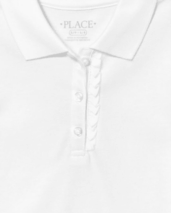 Polo de piqué con volantes de uniforme para niñas, paquete de 10