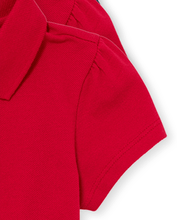 Polo de piqué con volantes de uniforme para niñas pequeñas, paquete de 4