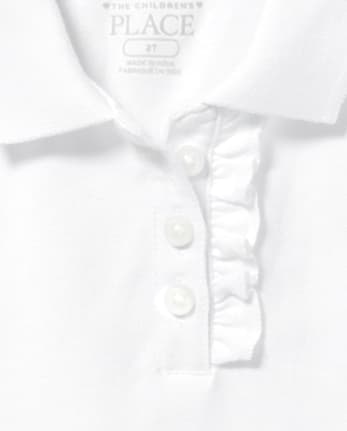 Polo de piqué con volantes de uniforme para niñas pequeñas, paquete de 4