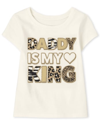 Camiseta con gráfico Daddy Is King para bebés y niñas pequeñas