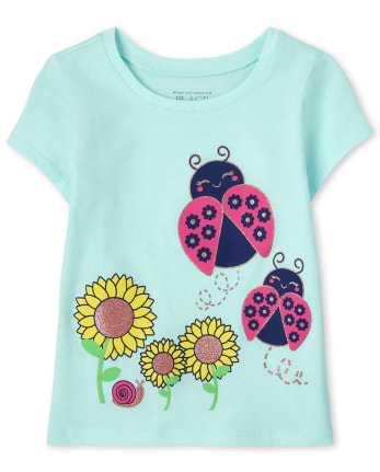 Baby And Toddler Girls Short Sleeve Ladybug Graphic Tee | The Children ...