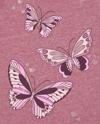 Camiseta con gráfico de mariposa para bebés y niñas pequeñas