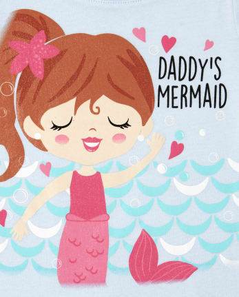 Baby And Toddler Girls Daddy's Mermaid Graphic Tee