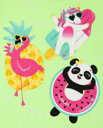 Toddler Girls Summer Graphic Tee 2-Pack