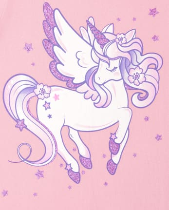 T-shirt graphique licorne pour bébés et petites filles