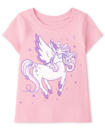 T-shirt graphique licorne pour bébés et petites filles