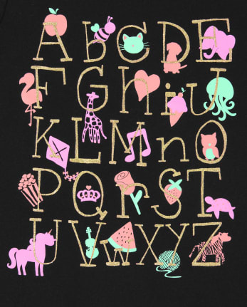 Baby And Toddler Girls ABC Graphic Tee