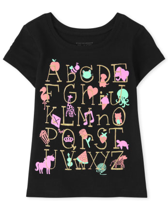 Baby And Toddler Girls ABC Graphic Tee