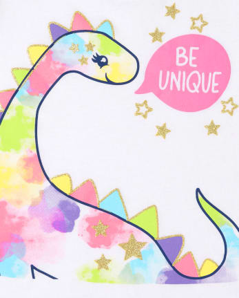 Baby And Toddler Girls Tie Dye Dino Graphic Tee
