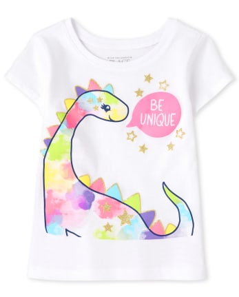Baby And Toddler Girls Tie Dye Dino Graphic Tee