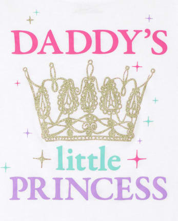 Camiseta con estampado de princesa de papá para bebés y niñas pequeñas