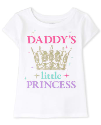 Camiseta con estampado de princesa de papá para bebés y niñas pequeñas