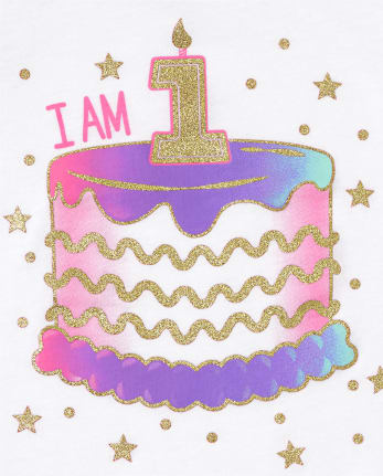 Baby And Toddler Girls I Am 1 Birthday Graphic Tee