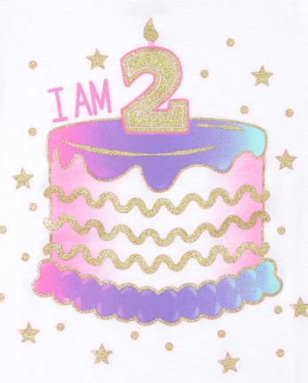 Baby And Toddler Girls I Am 2 Birthday Graphic Tee