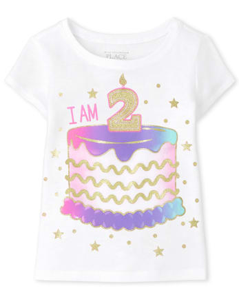 Baby And Toddler Girls I Am 2 Birthday Graphic Tee