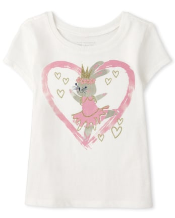 Baby And Toddler Girls Bunny Ballerina Graphic Tee