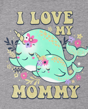 Baby And Toddler Girls Love My Mommy Graphic Tee