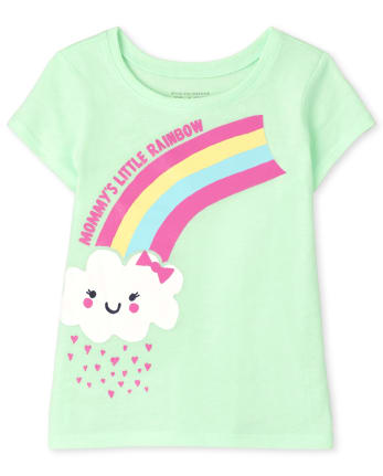 Baby And Toddler Girls Mommy's Rainbow Graphic Tee