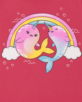 Girls Narwhal Graphic Tee