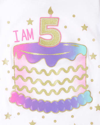 Girls I Am 5 Birthday Graphic Tee