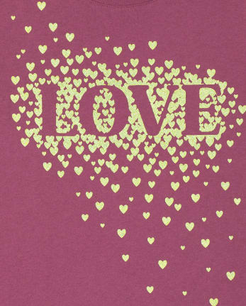 Camiseta con estampado de amor para niñas