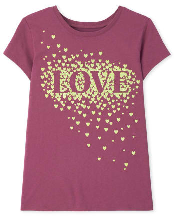 Camiseta con estampado de amor para niñas