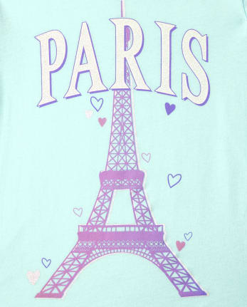 Camiseta con gráfico de París para niñas