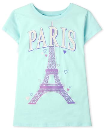 Girls Short Sleeve 'Paris' Graphic Tee | The Children's Place - AZUREUS