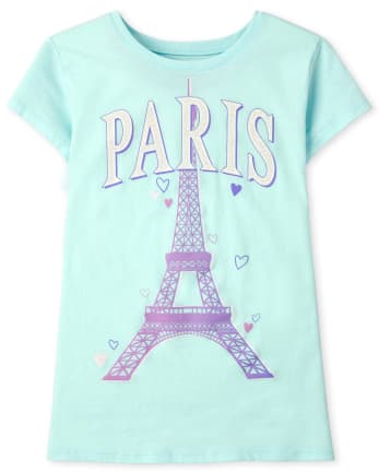 Camiseta con gráfico de París para niñas