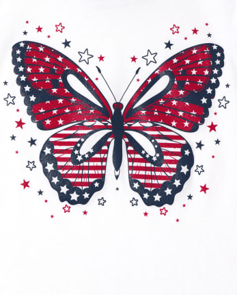 Girls Americana Butterfly Graphic Tee