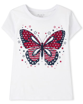 Girls Americana Butterfly Graphic Tee