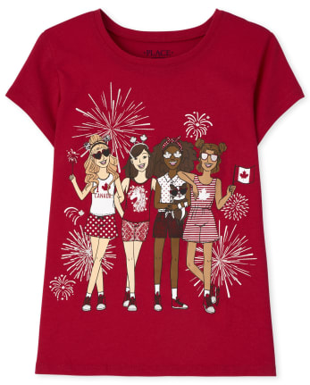 T-shirt graphique de l'escouade de la fête du Canada pour filles
