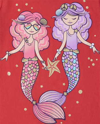 Girls Mermaid Friends Graphic Tee