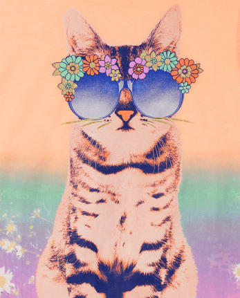 Lot de 3 t-shirts à imprimé chat pour filles