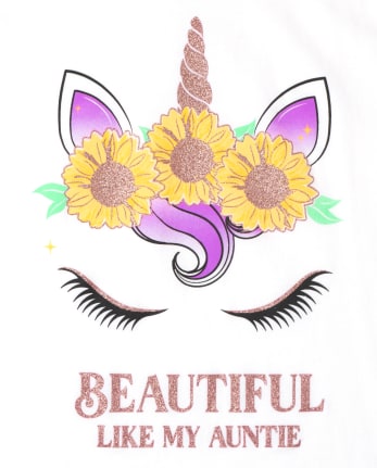 Girls Unicorn Auntie Graphic Tee