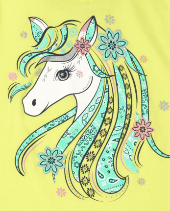 Camiseta con gráfico de unicornio para niñas