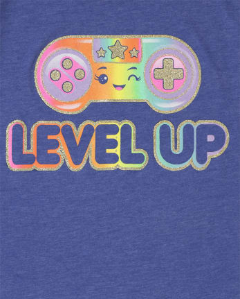 Camiseta gráfica para niñas Level Up