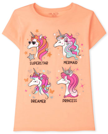Camiseta con estampado de unicornios para niñas