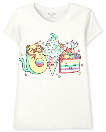 Camiseta con estampado de comida Squishies para niñas
