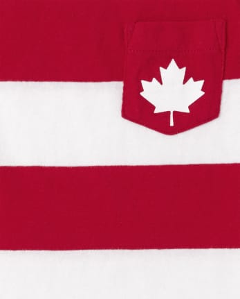 Débardeur à poche rayé pour bébés et tout-petits garçons de la fête du Canada