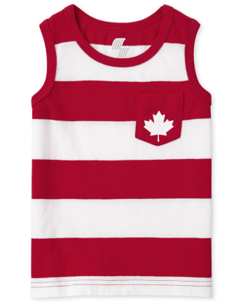 Débardeur à poche rayé pour bébés et tout-petits garçons de la fête du Canada
